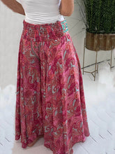 画像をギャラリービューアに読み込む, Ethnic Print Elastic Patchwork Waist Lightweight Pants