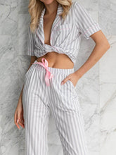 Load image into Gallery viewer, Striped Loose Patchwork Pajama Set