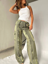 Load image into Gallery viewer, Golden Years Glitter Fabric Drawstring Waist Pocketed Wide Leg Pants