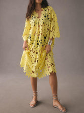 Load image into Gallery viewer, Lace Cover Up Beach Midi Dress