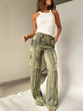 Load image into Gallery viewer, Golden Years Glitter Fabric Drawstring Waist Pocketed Wide Leg Pants