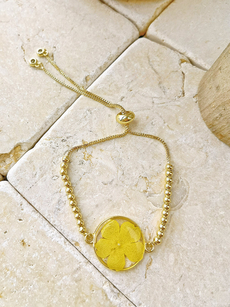 Bracelet rond en relief époxy jaune