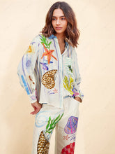 Carica l&#39;immagine nel visualizzatore di Gallery, Print Ocean Theme Long Sleeve Collared Shirt