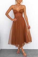 Load image into Gallery viewer, Modern-day Princess Chiffon Suspenders Party Maxi Dress