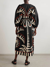Load image into Gallery viewer, Unique Coconut Jungle Print Puff Sleeve Long Midi Dress