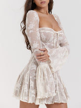 Load image into Gallery viewer, Vintage Cream Lace Corset Dress