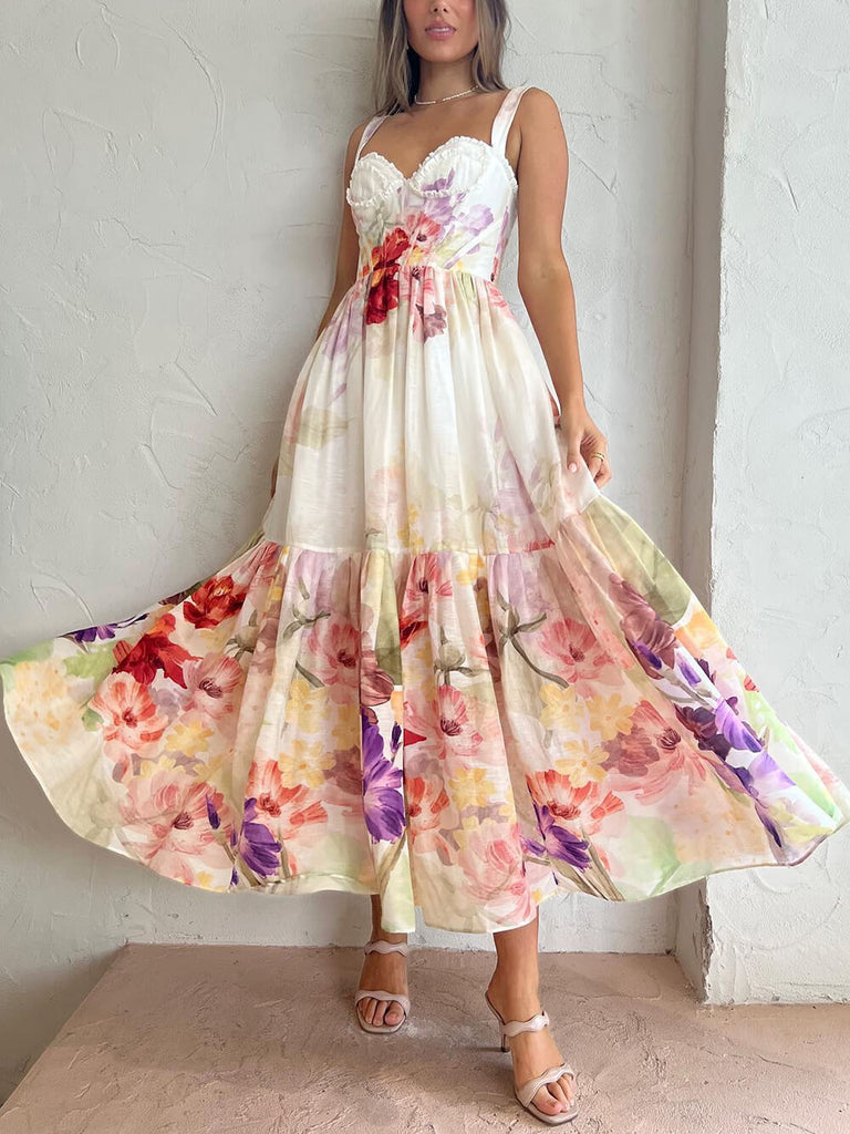 Robe imprimée pour fêtes de fin d'année 