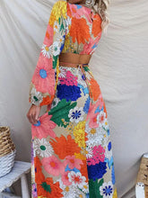 Carregar imagem no visualizador da galeria, Printed Lace Backless Resort Dress