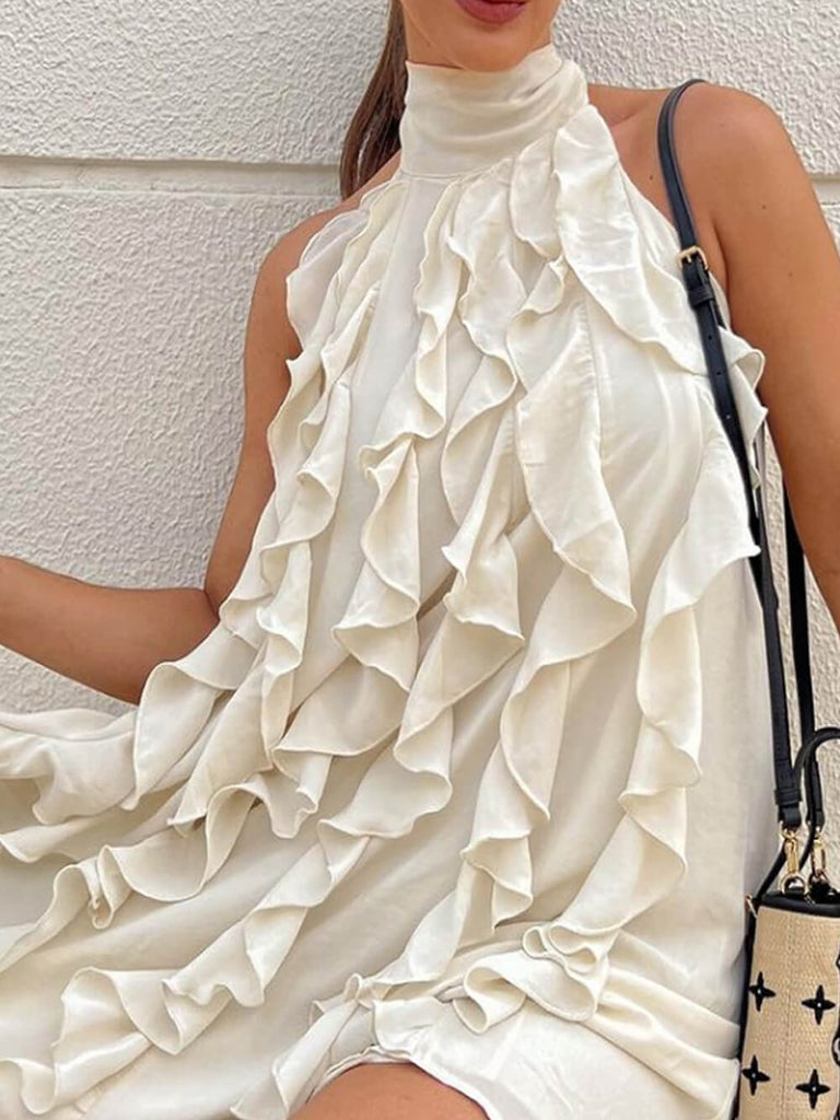 Robe tendance à col montant 