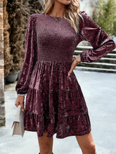 Carica l&#39;immagine nel visualizzatore di Gallery, Round Neck Casual Velvet Mini Dress