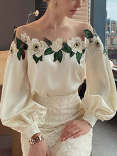 Load image into Gallery viewer, Mesh-Paneled Satin-Embroidered Long-Sleeved Shirt