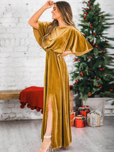 Laden Sie das Bild in den Galerie-Viewer, Velvet High Slit Maxi Dress