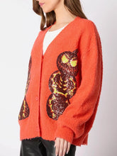 Load image into Gallery viewer, Halloween Eve Pumpkin Devil Sequin Cardigan Sweater