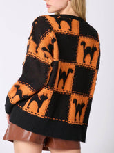 Load image into Gallery viewer, Cosplay Halloween Ghost Plaid Spider Web Pullover Knit Sweater