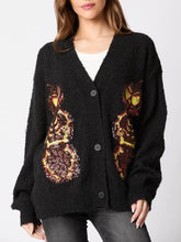 Load image into Gallery viewer, Halloween Eve Pumpkin Devil Sequin Cardigan Sweater