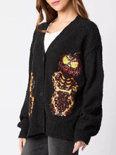 Load image into Gallery viewer, Halloween Eve Pumpkin Devil Sequin Cardigan Sweater