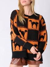 Load image into Gallery viewer, Cosplay Halloween Ghost Plaid Spider Web Pullover Knit Sweater