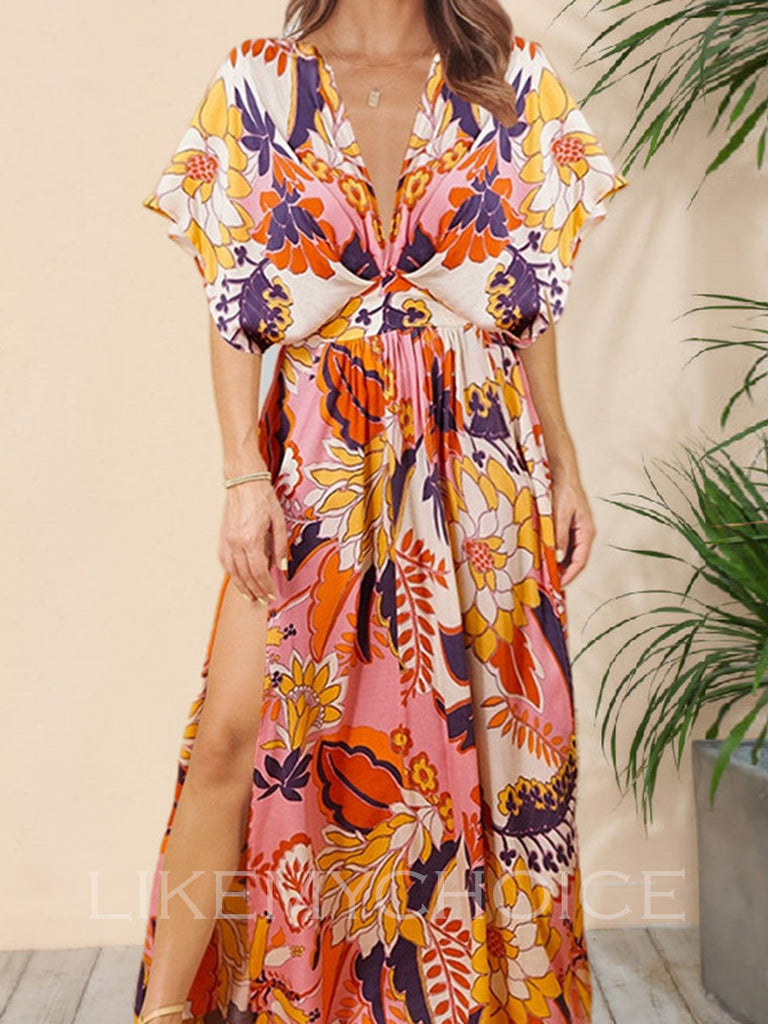 Summer Beach Elegant Fashion Print Dresses