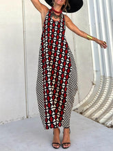 Lataa kuva Galleria-katseluun, Ethnic Unique Print Lantern Cut Tank Maxi Dress