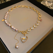 Indlæs billede til gallerivisning Heart Freshwater Pearl T-Buckle Necklace