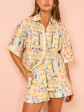 Laden Sie das Bild in den Galerie-Viewer, Printed Casual Loose Shorts Two-Piece Set