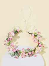 Load image into Gallery viewer, Peach blossom Flower Wreath Floral Crown