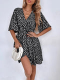 V-neck Waist Fashion Versatile Boho Dress