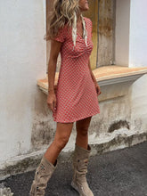 Indlæs billede til gallerivisning Featured ethnic print pleated chest Mini dress