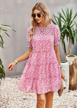 Laden Sie das Bild in den Galerie-Viewer, Fashion Chiffon Waist-skimming Printed Boho Dress