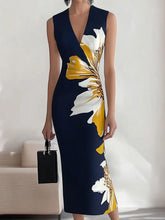 Carica l&#39;immagine nel visualizzatore di Gallery, Elegant Printed Workplace Party Festival Midi Dress