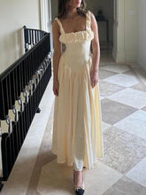 Load image into Gallery viewer, Elegant Pleated Strap Puffy Maxi Dress