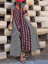 Lataa kuva Galleria-katseluun, Ethnic Unique Print Ruffle Sleeve A-line Maxi Dress