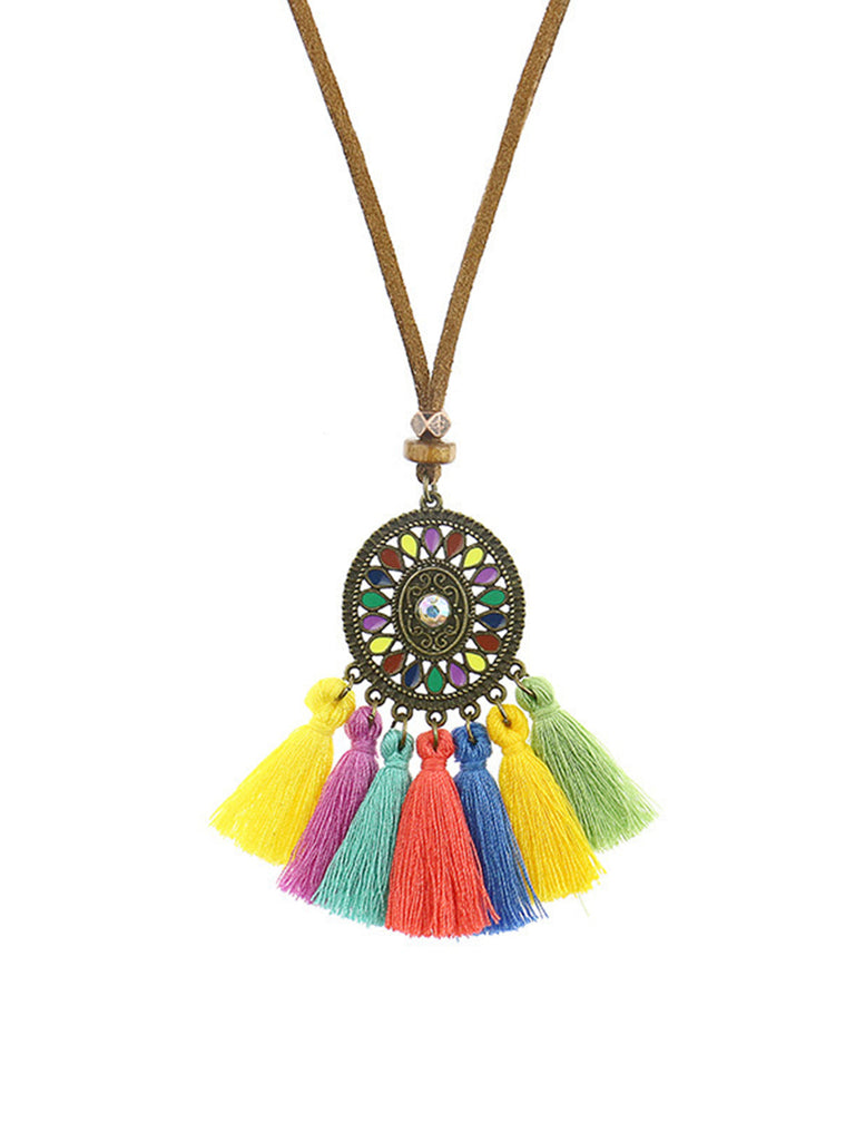 Bijoux Boho - Collier avec boucles d'oreilles pendantes LA Bamba