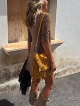 Laden Sie das Bild in den Galerie-Viewer, Signature Print Florida Mustard/Brown Mini Dress