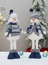 Load image into Gallery viewer, Christmas Blue Fabric Retractable Christmas Doll Decorative Ornaments