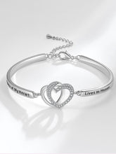 Lataa kuva Galleria-katseluun, Simple Double Heart-shaped Full Diamond Bracelet