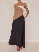 Load image into Gallery viewer, Asymmetrical Color-Blocked Maxi Dress