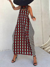 Lataa kuva Galleria-katseluun, Ethnic Unique Print Lantern Cut Tank Maxi Dress