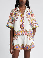 Load image into Gallery viewer, Ethnic Floral Print Shirt And Shorts Suit