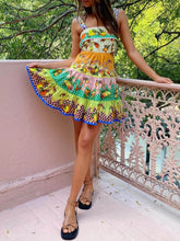 Load image into Gallery viewer, Summer MulticolorLemon Preated Hem Mini Dress