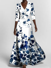 Load image into Gallery viewer, Elegant Mid Sleeve Maxi Dress
