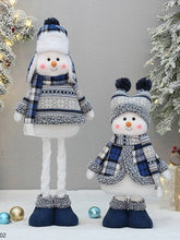 Load image into Gallery viewer, Christmas Blue Fabric Retractable Christmas Doll Decorative Ornaments