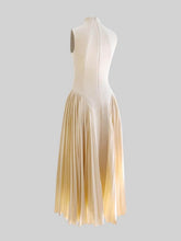 Charger l&#39;image dans la galerie, Unique Pleated Paneled Sleeveless Midi Dress