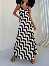 Load image into Gallery viewer, Unique Ethnic Print Suspender Cut Maxi Dress