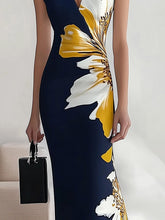 Carica l&#39;immagine nel visualizzatore di Gallery, Elegant Printed Workplace Party Festival Midi Dress