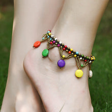 Carregar imagem no visualizador da galeria, Bohemian Turquoise Disc Anklet Beach Beaded