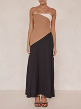 Load image into Gallery viewer, Asymmetrical Color-Blocked Maxi Dress