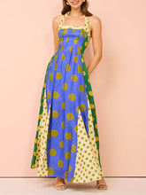 Carica l&#39;immagine nel visualizzatore di Gallery, Ethnic Feature Polka Dots Halter Midi Dress