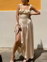 Load image into Gallery viewer, Elegant Pleated Strap Puffy Maxi Dress