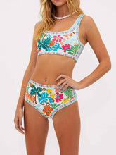 Load image into Gallery viewer, Unique Floral Print Stretch Bikini Swimsuit